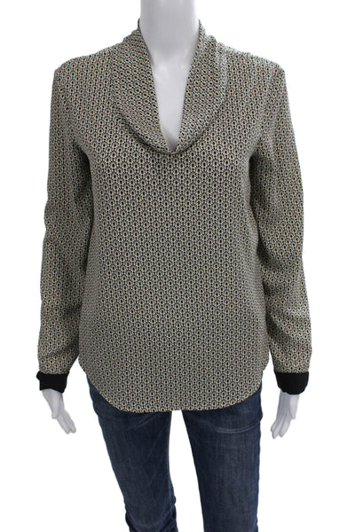 Zara Basic Collection Womens Blouse Multicolor Cowl Neck Long Sleeve Size S