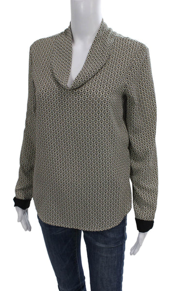 Zara Basic Collection Womens Blouse Multicolor Cowl Neck Long Sleeve Size S