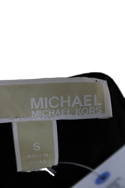 Michael Michael Kors Women Black V-Neck Tunic 3/4 Sleeve Polyester Size S