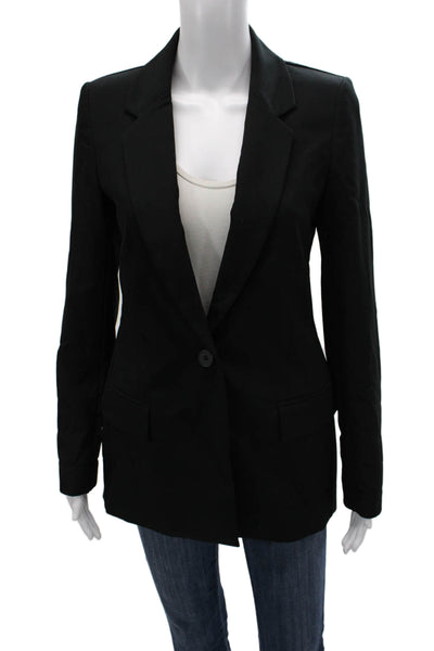 The Drop Womens Black Blazer Long Sleeve Polyester Blend Size 2XS