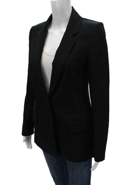 The Drop Womens Black Blazer Long Sleeve Polyester Blend Size 2XS