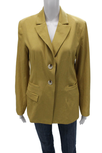 4th Reckless Womens Yellow Polyester Buttoned Blazer Size M