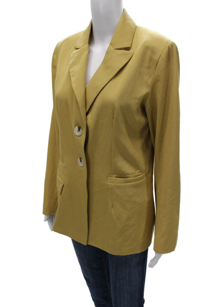 4th Reckless Womens Yellow Polyester Buttoned Blazer Size M