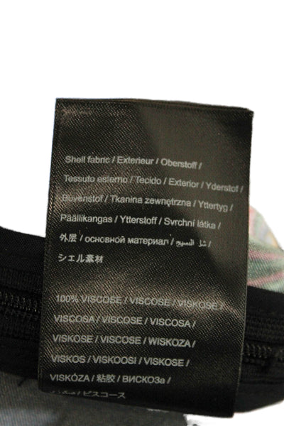 Farm Rio Womens Ankle Pants Black Floral Viscose Zip Inseam 27 Size L