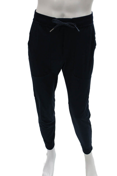 Lululemon Unisex Adults Blue Drawstring Polyester Joggers Size S