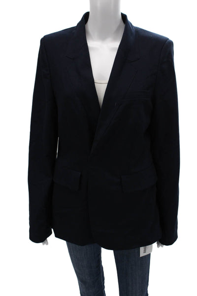 Roucha Womens Blazer Blue Buttoned Long Sleeve Size S