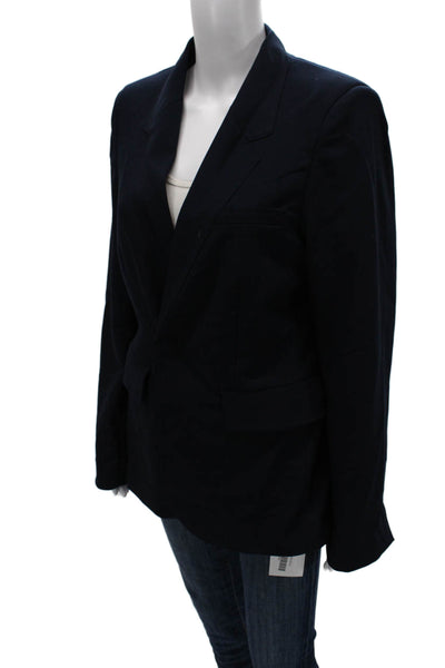 Roucha Womens Blazer Blue Buttoned Long Sleeve Size S
