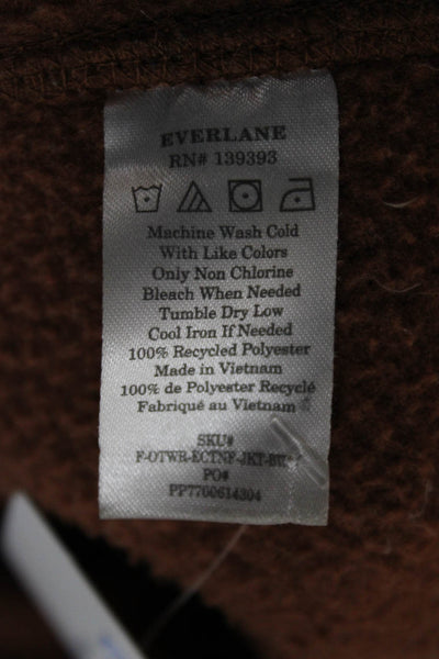 Everlane Women Basic Jacket Brown Polyester Long Sleeve Button Size XS
