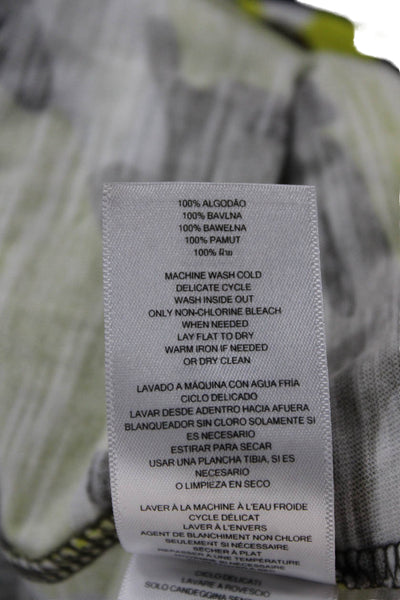 Michael Michael Kors Womens Basic T-Shirt Yellow Camo Short Sleeve Size XS