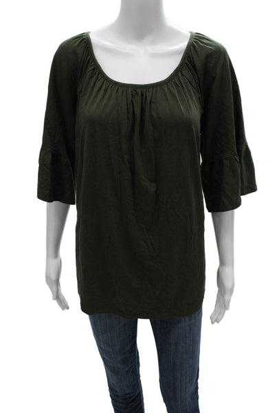 Michael Michael Kors Women Green Scoop Neck Tunic Blouse 3/4 Sleeve Size 0X