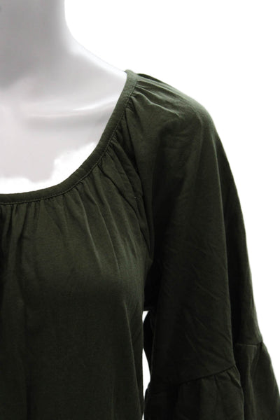 Michael Michael Kors Women Green Scoop Neck Tunic Blouse 3/4 Sleeve Size 0X
