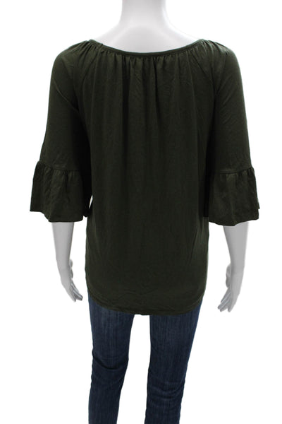 Michael Michael Kors Women Green Scoop Neck Tunic Blouse 3/4 Sleeve Size 0X