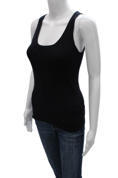 Michael Michael Kors Women Black Basic Tank Cotton Scoop Neck Size S