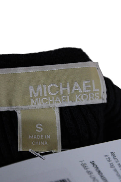 Michael Michael Kors Women Black Basic Tank Cotton Scoop Neck Size S