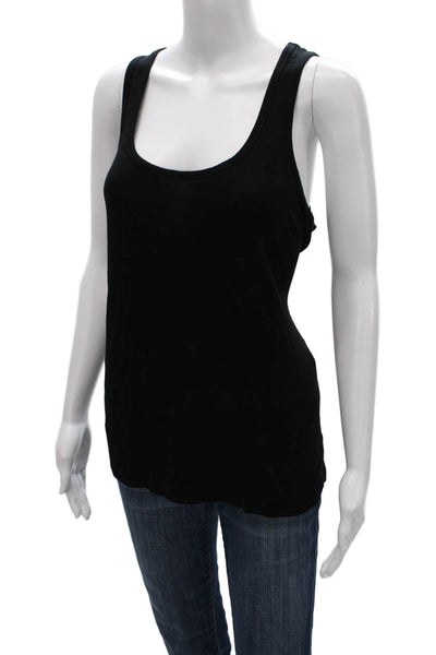 Michael Michael Kors Womens Black Scoop Neck Sleeveless Basic Tank Rayon Size L