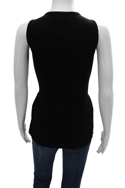 Michael Michael Kors Womens Black Scoop Neck Sleeveless Basic Tank Rayon Size L