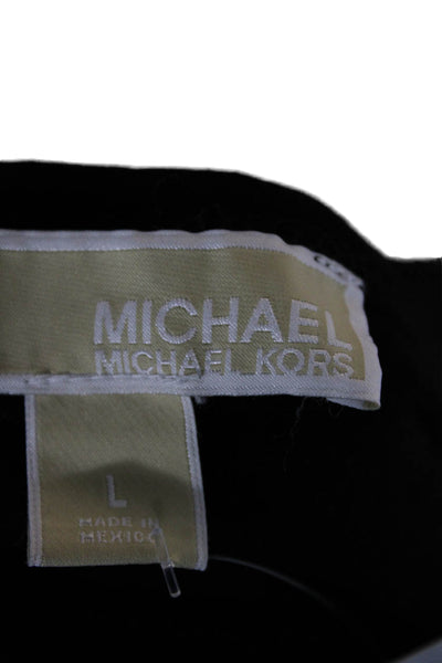 Michael Michael Kors Womens Black Scoop Neck Sleeveless Basic Tank Rayon Size L