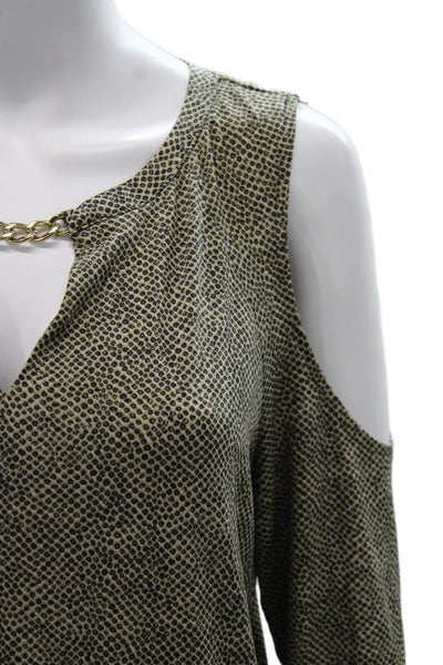 Michael Michael Kors Womens 3/4 Sleeve V-Neck Tunic Animal Print Size S