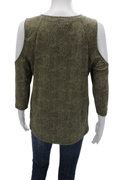 Michael Michael Kors Womens 3/4 Sleeve V-Neck Tunic Animal Print Size S