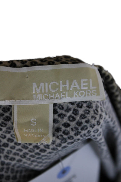Michael Michael Kors Womens 3/4 Sleeve V-Neck Tunic Animal Print Size S