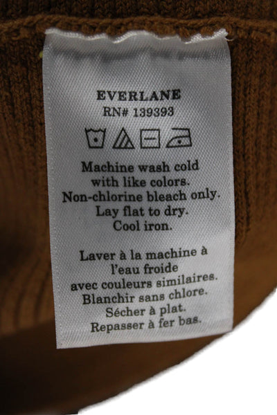 Everlane Women Cropped Organic Cotton V Neck Sleeveless Tank Brown Size S