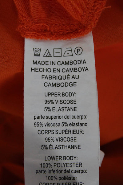 Michael Michael Kors Women Sleeveless Tunic Tank Orange Round Neck Size M