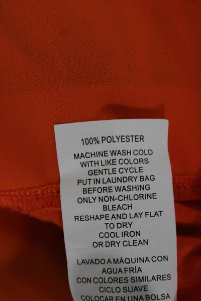 Michael Michael Kors Women Sleeveless Tunic Tank Orange Round Neck Size M