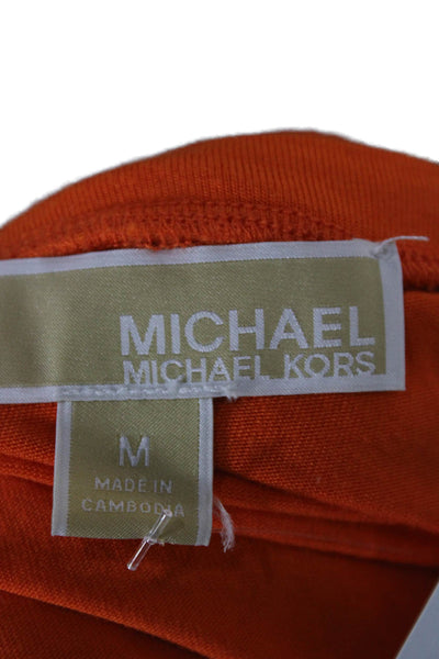 Michael Michael Kors Women Sleeveless Tunic Tank Orange Round Neck Size M