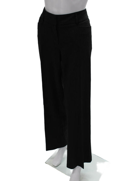 Michael Michael Kors Womens Striped Dress Pants Black Zip Polyester Size 8
