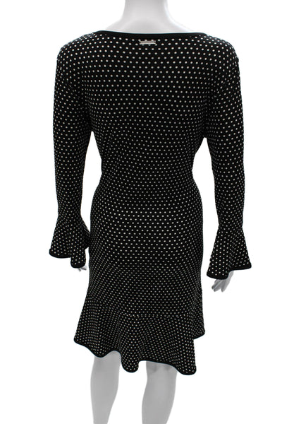 Michael Michael Kors Women Black Polka Dot Sheath Dress Size M
