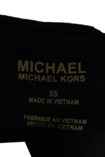 Michael Michael Kors Women Black T-Shirt Dress Animal Print Size XS