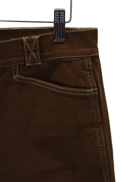 Madewell Women Chino Pants Brown Cotton Button Size 29
