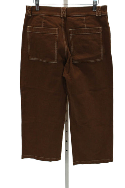 Madewell Women Chino Pants Brown Cotton Button Size 29