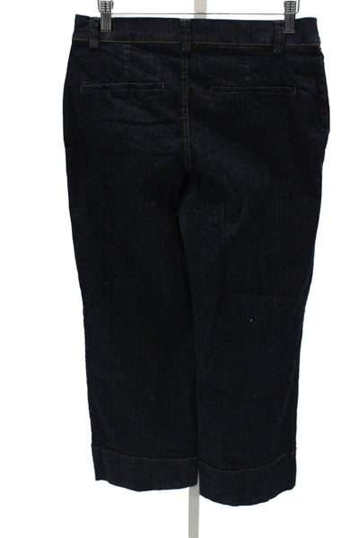 Zara Womens Wide-Leg Jeans Blue Cotton Mid Rise Inseam 30 Size M