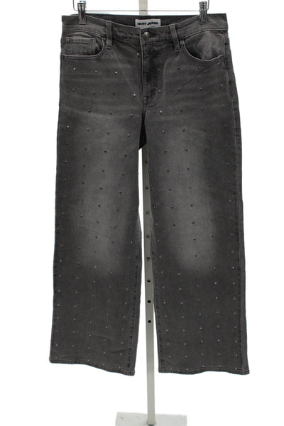 DKNY Jeans Womens Wide-Leg Gray Cotton Blend Jeans Size 27