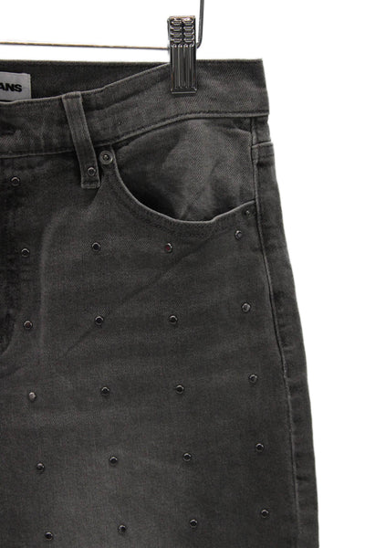 DKNY Jeans Womens Wide-Leg Gray Cotton Blend Jeans Size 27