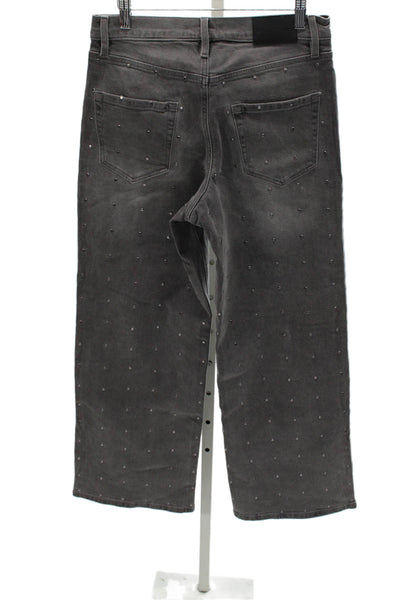 DKNY Jeans Womens Wide-Leg Gray Cotton Blend Jeans Size 27