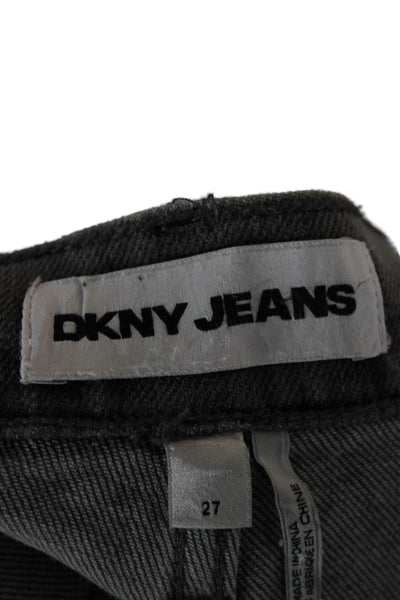 DKNY Jeans Womens Wide-Leg Gray Cotton Blend Jeans Size 27