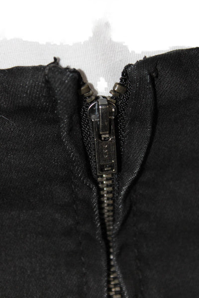 Free People Womens Mini Skirt Black Cotton Zip Short Size 8