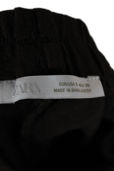Zara Womens Brown Sweatpants Drawstring Polyester Size S