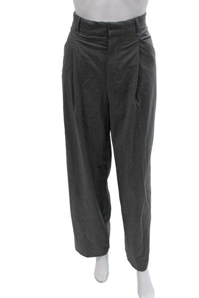 Zara Womens Dress Pants Gray Polyester Solid Button Size M