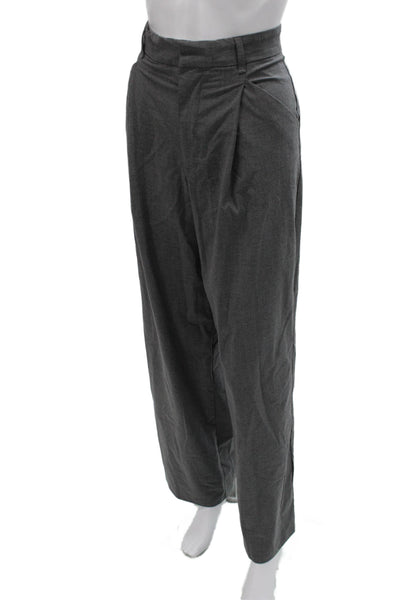 Zara Womens Dress Pants Gray Polyester Solid Button Size M