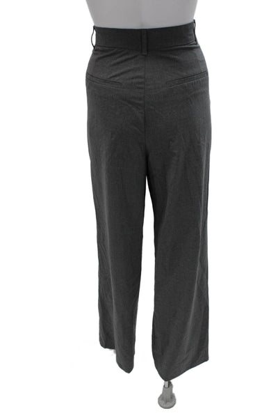 Zara Womens Dress Pants Gray Polyester Solid Button Size M