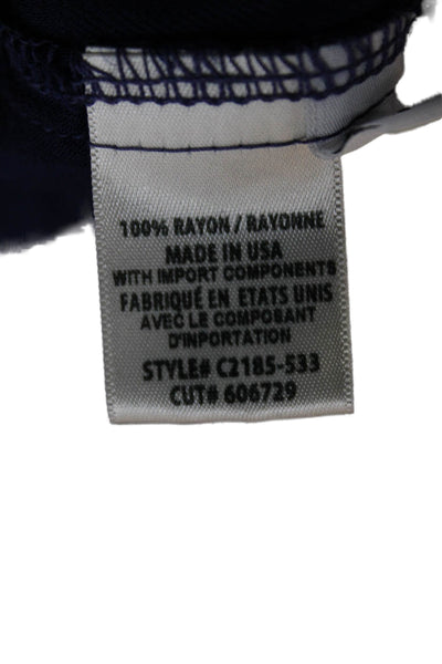Cloth & Stone Womens Off the Shoulder Blouse Blue Rayon 3/4 Sleeve Size S