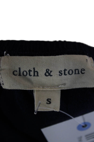 Cloth & Stone Womens Off the Shoulder Blouse Blue Rayon 3/4 Sleeve Size S
