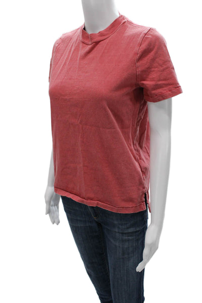 Madewell Womens Basic Red Cotton Mock Neck Short Sleeve T Shirt Size S