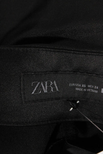 Zara Women Basic Black Halter Sleeveless Tank Polyester Size XS