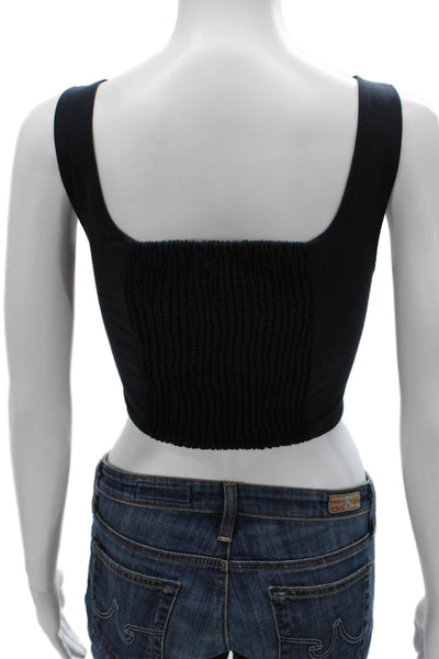 Wayf Women Cropped Tank Black Square Neck Size S