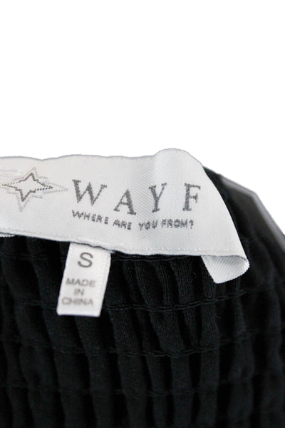 Wayf Women Cropped Tank Black Square Neck Size S