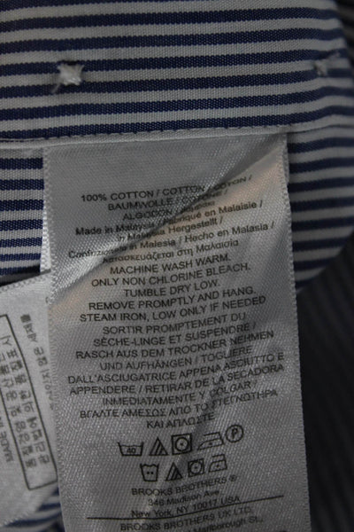 Brooks Brothers Boys Button Front Collared Striped Shirt Blue White Size 20